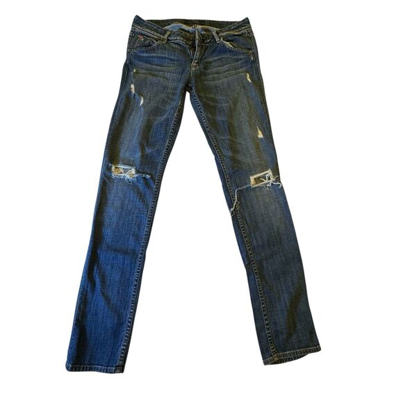 Hudson Denim - Hudson Jeans Size 29 Womens Skinny Low Rise Blue Denim Flap